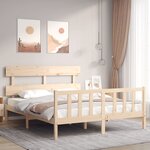 vidaXL Cadre de lit avec tête de lit 160x200 cm bois massif