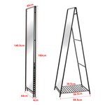Miroir sur pied 160 x 44 x 60 cm noir 03_0007977