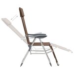 vidaXL Chaises de camping pliantes et repose-pied lot de 2 marron