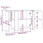 vidaXL Buffets 3 Pièces Blanc Bois d'ingénierie