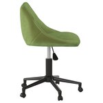 vidaXL Chaise pivotante de salle à manger Vert clair Velours