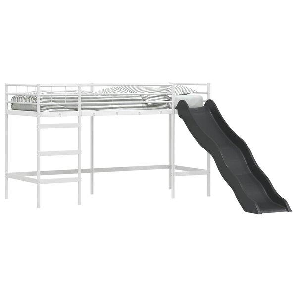vidaXL Lit superposé pour enfants avec toboggan Blanc et anthracite