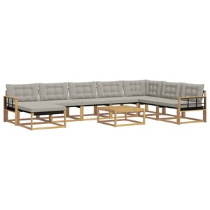 vidaXL Ensemble de canapés d'extérieur 9 pc Blanc et gris clair