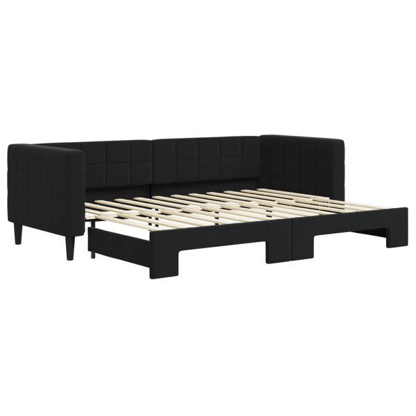 vidaXL Lit de jour avec lit gigogne noir 80x200 cm velours