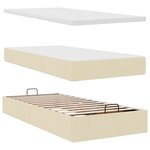 vidaXL Cadre de lit ottoman avec matelas crème 90x200 cm tissu