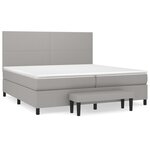 vidaXL Sommier à lattes de lit avec matelas Gris clair 200x200cm Tissu