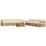 vidaXL Ensemble de canapés d'extérieur 9 pc Naturel et Crème