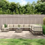 vidaXL Salon de jardin 11 Pièces avec coussins anthracite résine tressée