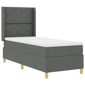 vidaXL Lit à ressorts avec matelas Gris 80 x 200 cm tissu