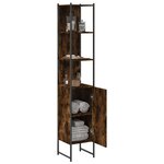 vidaXL Armoire de bain chêne fumé 33x33x185 5 cm bois d'ingénierie