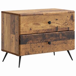 vidaXL Cabinet de chevet avec tiroir Bois ancien 62 x 34 5 x 47 5 cm