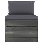 vidaXL Salon palette de jardin 6 Pièces avec coussins Bois de pin massif