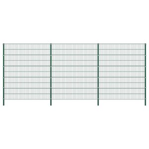 Vidaxl panneau de clôture avec poteaux fer 5 1 x 2 m vert