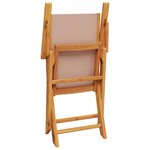 vidaXL Chaises de jardin pliantes lot de 4 taupe tissu et bois massif