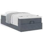 vidaXL Cadre de lit ottoman et matelas gris foncé 90x200 cm velours