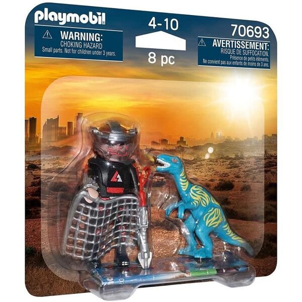 Playmobil - 70693 - playmobil duo braconnier vélociraptor