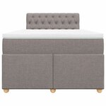 vidaXL Sommier à lattes de lit avec matelas taupe 120x190 cm tissu