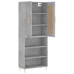 vidaXL Buffet haut Gris béton 69 5x34x180 cm Bois d'ingénierie