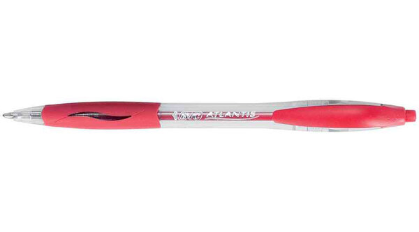 Stylo bille Rétractable ATLANTIS CLASSIC Pointe moyenne 1 mm Rouge x 12 BIC