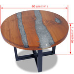 vidaXL Table basse Teck Résine 60 cm