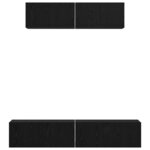 vidaXL Meuble TV mural 4 Pièces Chêne noir Petite 80 x 30 x 30.5 cm