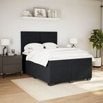 vidaXL Sommier à lattes de lit et matelas Noir 160x200 cm Velours