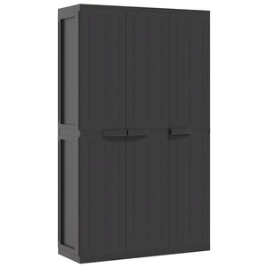 vidaXL Armoire de rangement d'extérieur noir 97x37x165 cm PP