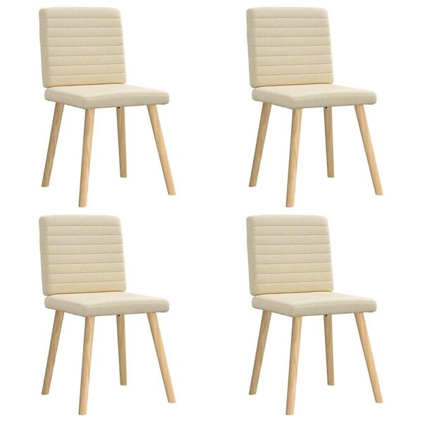 vidaXL Chaises à manger lot de 4 crème tissu