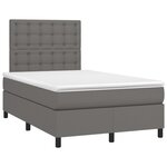 vidaXL Sommier à lattes de lit avec matelas gris 120x190 cm similicuir
