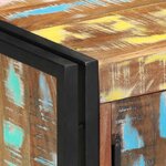 vidaXL Meuble à Chaussures avec porte Noir Bois massif de récupération