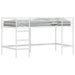 vidaXL Lit mezzanine pour enfants Uni Blanc 90 x 200 cm Acier