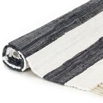 vidaXL Tapis Chindi tissé à la main Coton 160x230cm Anthracite / blanc