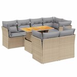 vidaXL Salon de jardin avec coussins 8 Pièces beige résine tressée