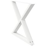 vidaXL Pieds de table à manger 2 pièces Blanc 90 x (72-73 3) cm Acier