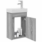 vidaXL Meuble de salle de bain avec robinet Sonoma gris