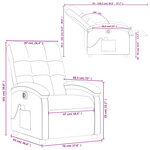 vidaXL Fauteuil de massage inclinable électrique Taupe Tissu