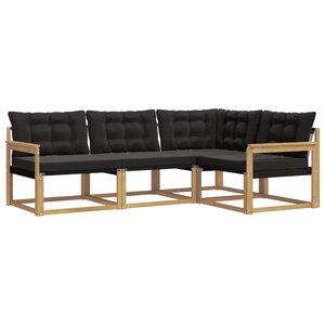 vidaXL Ensemble de canapés d'extérieur 4 pc Blanc et noir