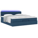 VidaXL Cadre de lit ottoman avec matelas bleu 160x200 cm tissu