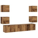 vidaXL Meubles TV muraux 6 Pièces vieux bois bois d'ingénierie