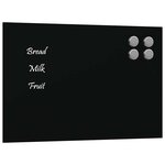 vidaXL Tableau noir magnétique mural Noir 30x20 cm Verre trempé