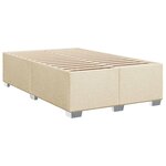 vidaXL Sommier à lattes de lit avec matelas Crème 90x200 cm Tissu