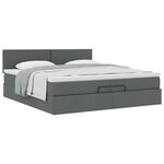 VidaXL Cadre de lit ottoman avec matelas gris foncé 200x200 cm tissu