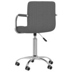 vidaXL Chaise pivotante de salle à manger Gris foncé Tissu