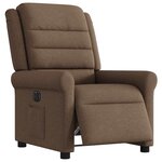 vidaXL Fauteuil inclinable électrique Marron Tissu