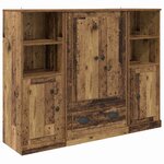 vidaXL Haut Armoire avec tiroir 3 Pièces Bois Ancien Bois d'ingénierie