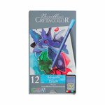 Set 12 crayons de couleur aquarellables - Boîte métal - Marino