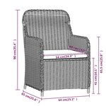 vidaXL Ensemble à manger de jardin et coussins 5 Pièces Marron