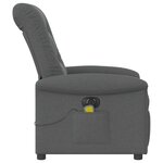 vidaXL Fauteuil inclinable de massage électrique gris foncé tissu