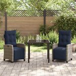 vidaXL Ensemble de salle à manger pour jardin 3 Pièces Gris polyrotin