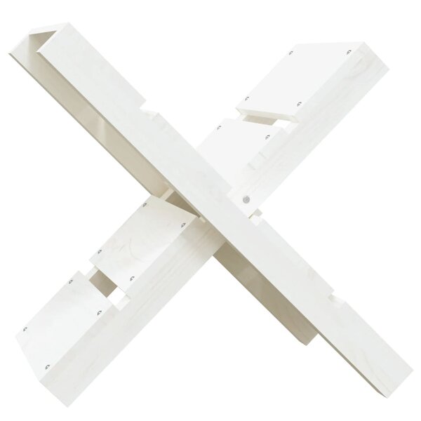 vidaXL Porte-bûches Blanc 47x39 5x48 cm Bois massif de pin